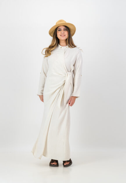 MALIAH WRAP DRESS OATMEAL