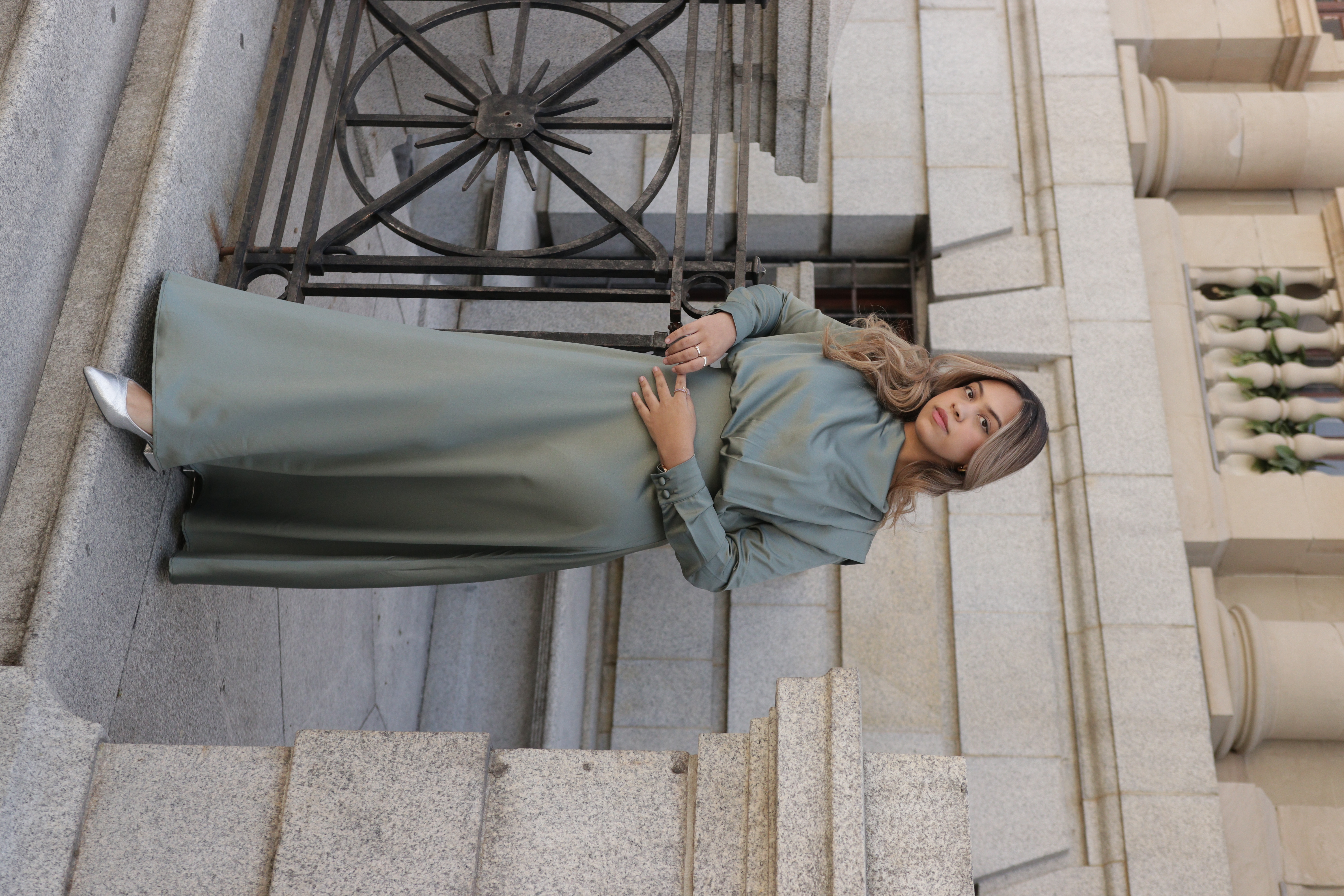 ALLEGRA SATIN DRESS OLIVE
